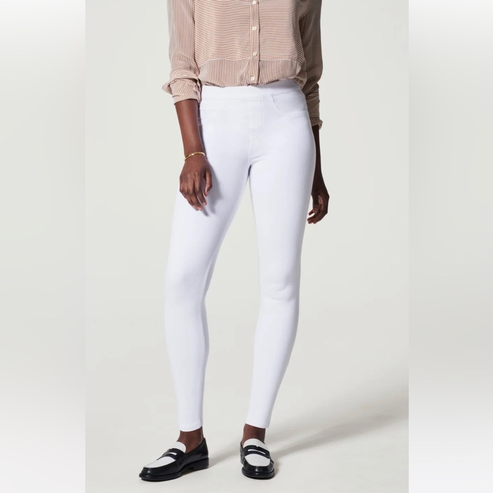 Jean-ish Spanx like new white denim jeans - size M, stretch!